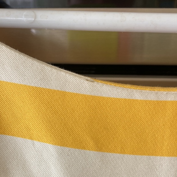 Kate Spade yellow and white striped dress with front bow accent. Size 6. - Picture 4 of 8